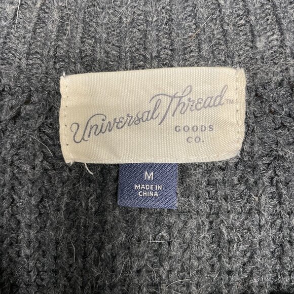 Women's Dark‎ Gray Crew Neck Cable Knit Raglan Sweater- Size M - Picture 6 of 7